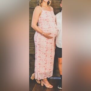 SHEIN Elegant & Romantic Flower Printed Maternity Bodycon